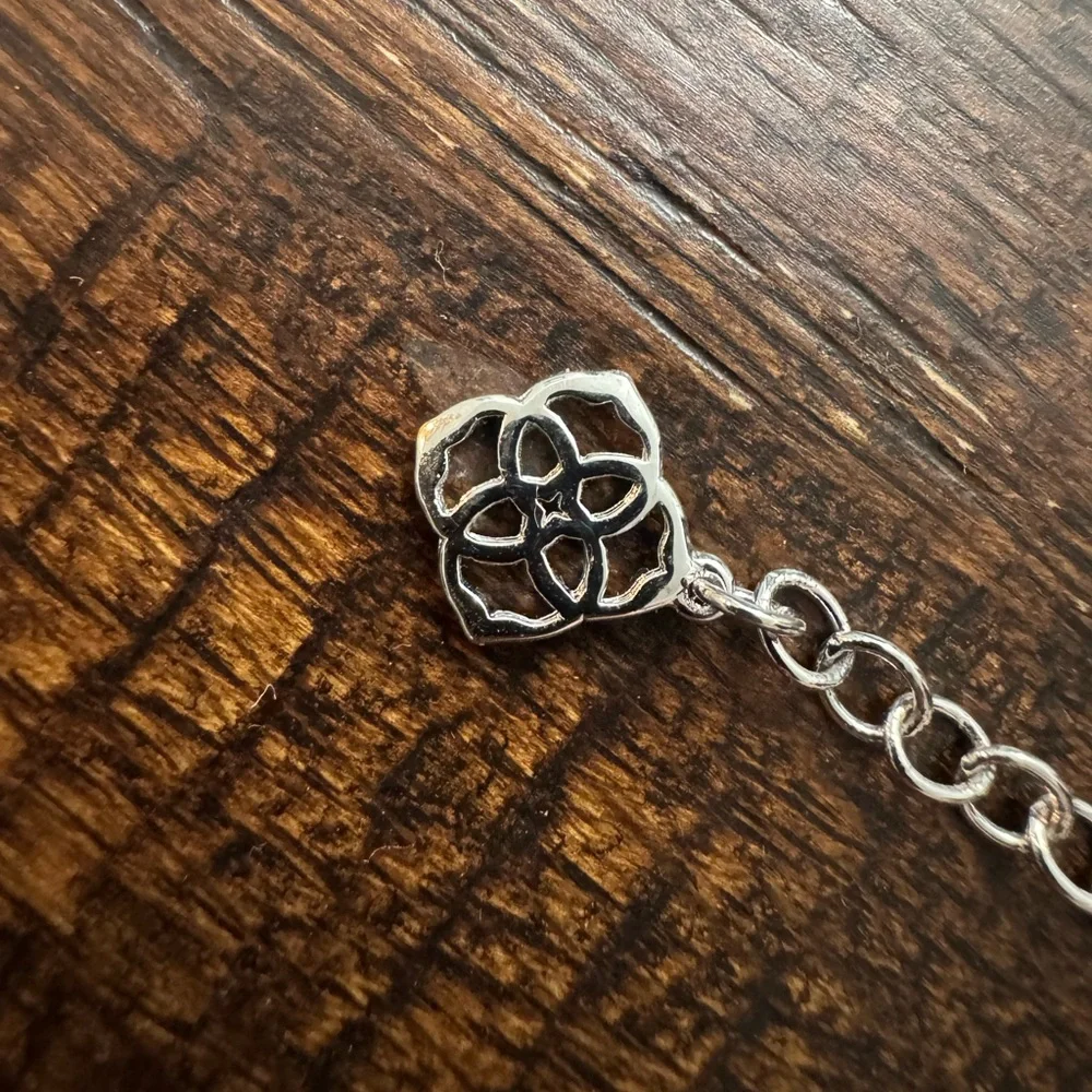 Kendra Scott Elegant Silver Ice Pink Stone Necklace - Picture 6 of 16